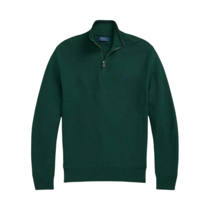 RL Mesh-Knit Cotton Quarter-Zip Sweater