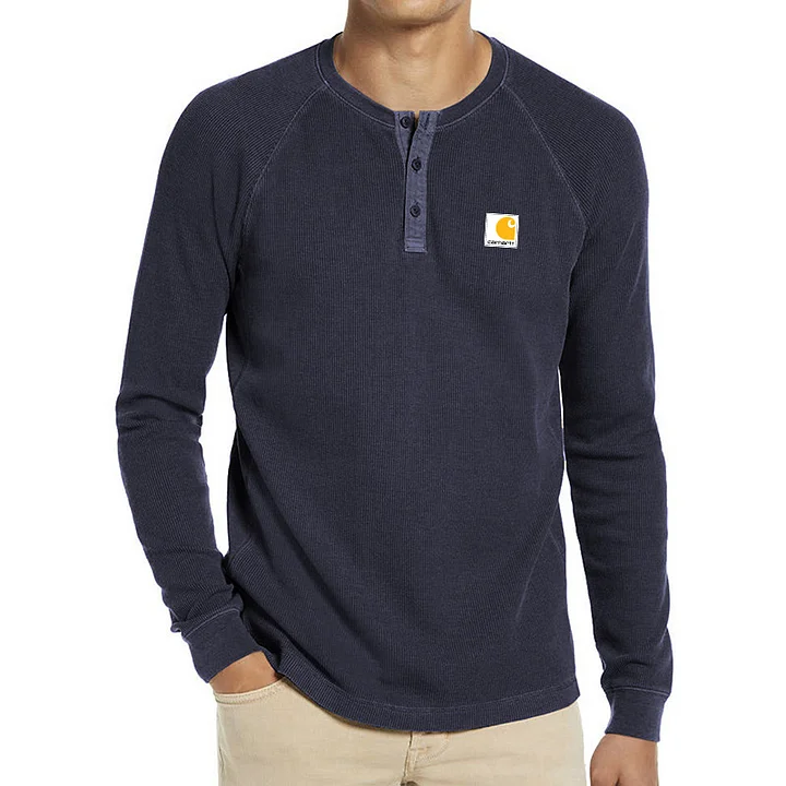 CH-Men's Waffle Long Sleeve Casual T-Shirt