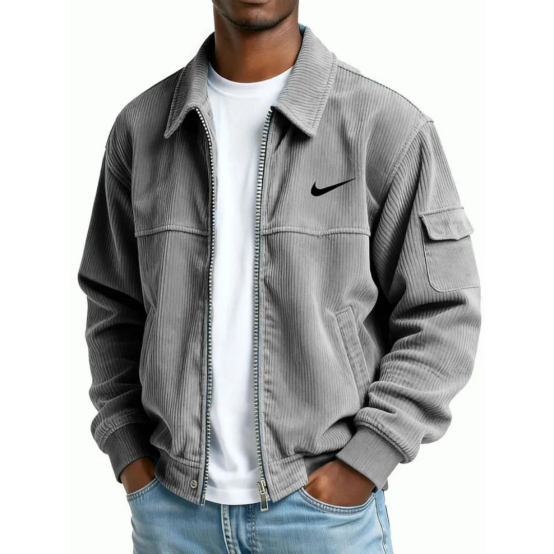 NK-Men's Fashion Casual Corduroy Zip-Up Bomber Jacket