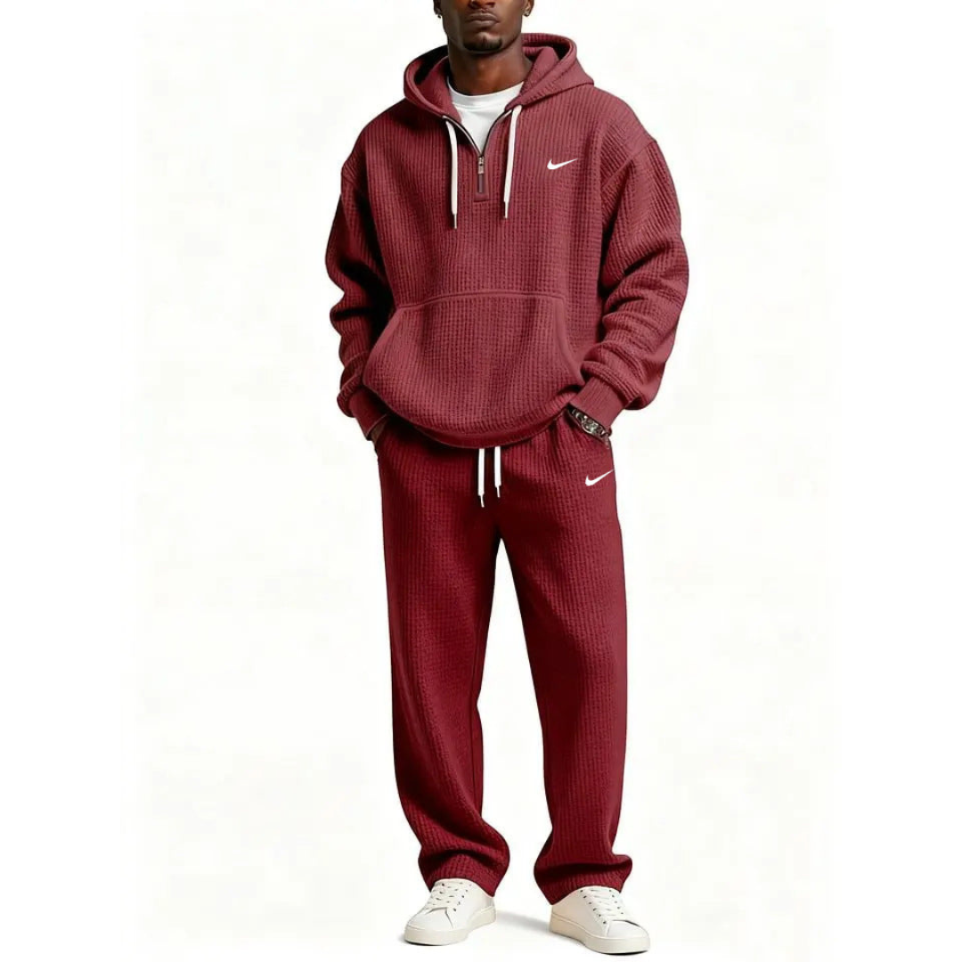 NK- Men's Waffle Knit Hoodie and Sweatpants Set