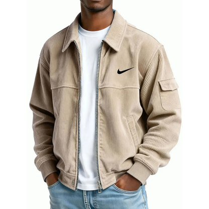 NK-Men's Fashion Casual Corduroy Zip-Up Bomber Jacket