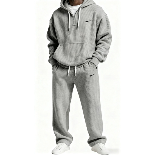 NK- Men's Waffle Knit Hoodie and Sweatpants Set