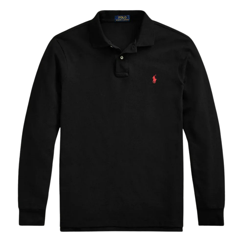 RL- Classic White Long Sleeve Polo "Timeless Elegance for Every Season"