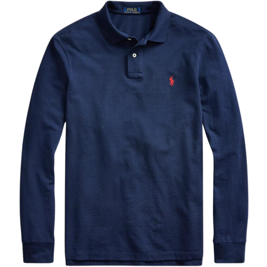 RL- Classic White Long Sleeve Polo "Timeless Elegance for Every Season"