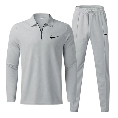 NK-Men's Fashion Casual Polo Shirt Trousers Sports Suit
