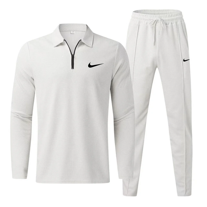 NK-Men's Fashion Casual Polo Shirt Trousers Sports Suit