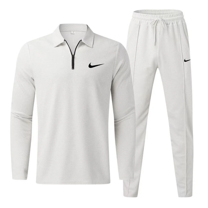 NK-Men's Fashion Casual Polo Shirt Trousers Sports Suit