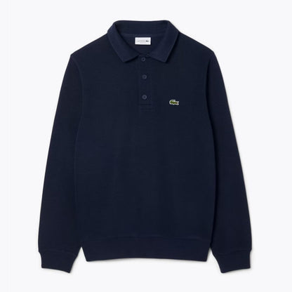 LC-Ribbed Cotton Polo Collar Sweatshirt