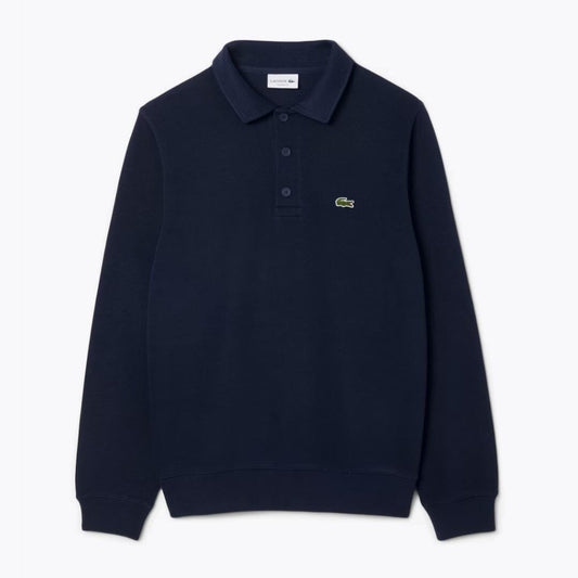 LC-Ribbed Cotton Polo Collar Sweatshirt
